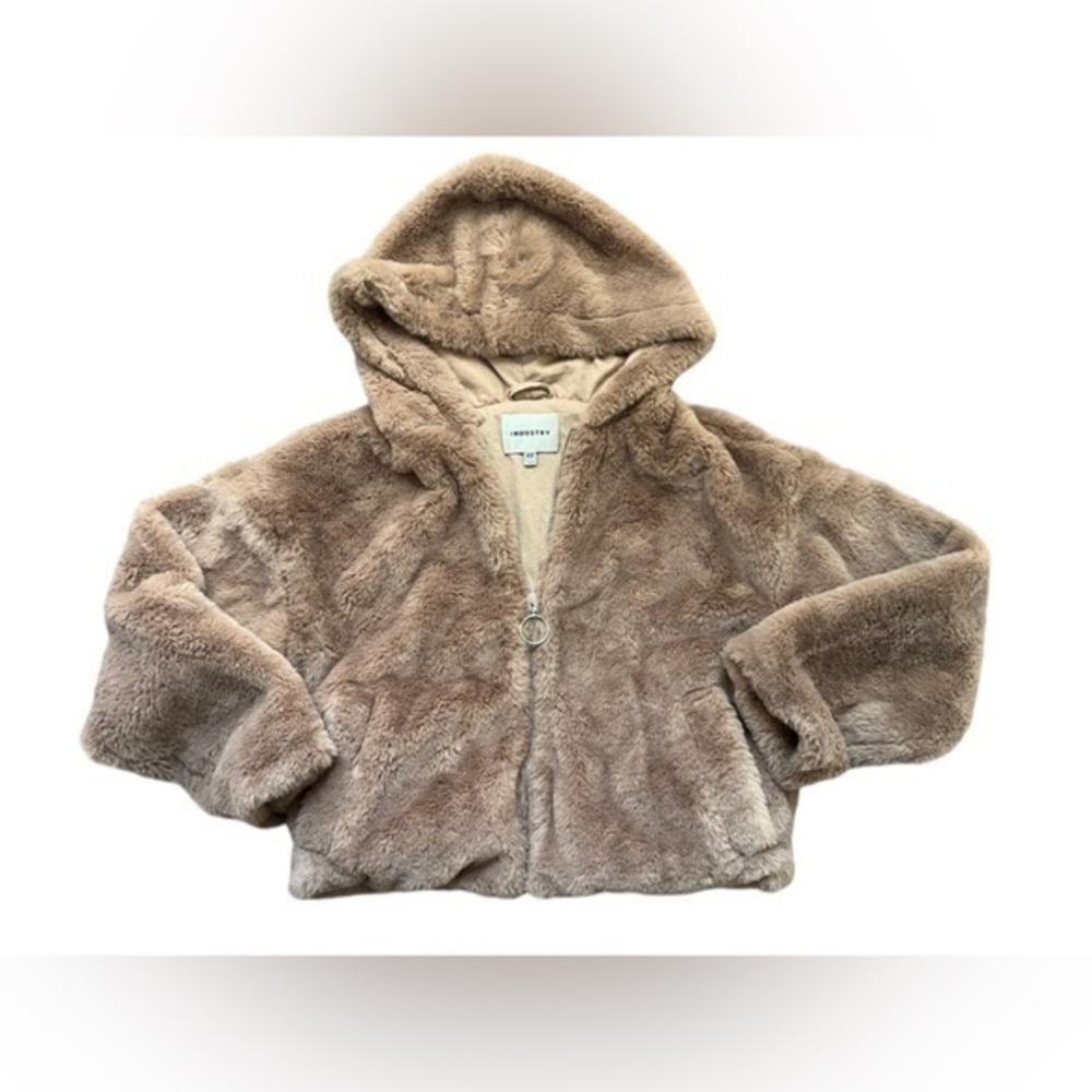 Cozy Tan Faux Fur Hooded Jacket